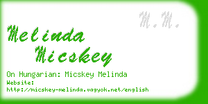 melinda micskey business card